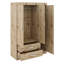 Armoire fonctionnelle à trois portes avec tiroirs de rangement et deux tringles de suspension-486603199