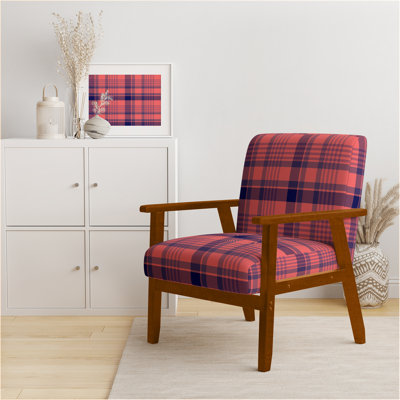 Fauteuil d'appoint rembourré à motif Blue Tartan