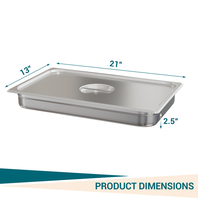East Urban Home Stainless Steel Tray, 6.5cm H x 53cm W x 32.5cm D