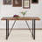 Minimalist Wooden Textured Dining Table With Rectangular Metal Legs And Warm Ambience Modern Special Top Structure-732241604