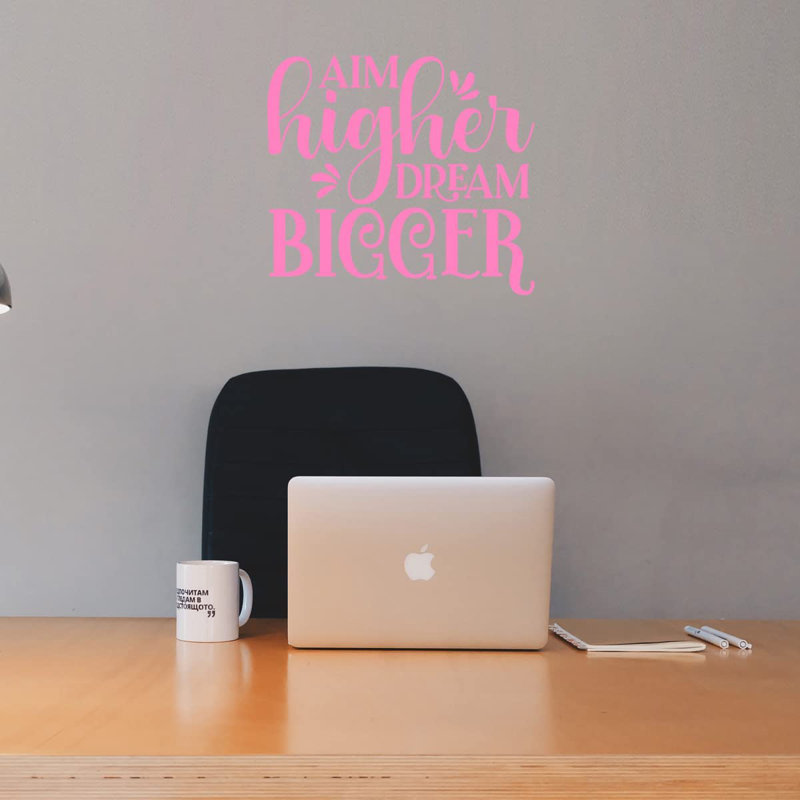 Adhésif décoratif citation inspirante, H 13 po x l 14,5 po, Rose