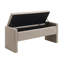 Banc de bout de lit moderne avec rangement, grand tabouret de repose-pieds rembourré, banc de meuble-lavabo de fenêtre confortable pour salon, chambre à coucher, dortoir, table basse, lin gris brun