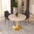 Seybert Round Dining Table with MDF Top and Gold Stainless Steel Pedestal Base - Seats 4 Person for Kitchen and Dining Room-1172272175-1159938920