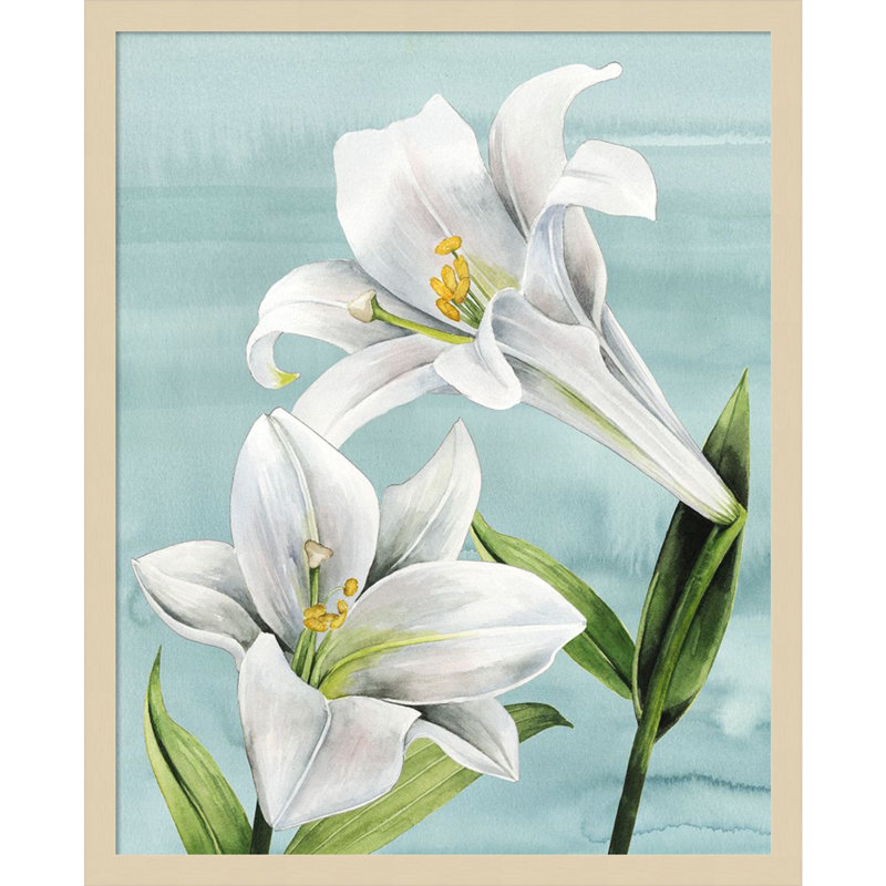 «Peaceful Lilies I» par Grace Popp, impression sur bois encadrée, H 25 po x l 21 po