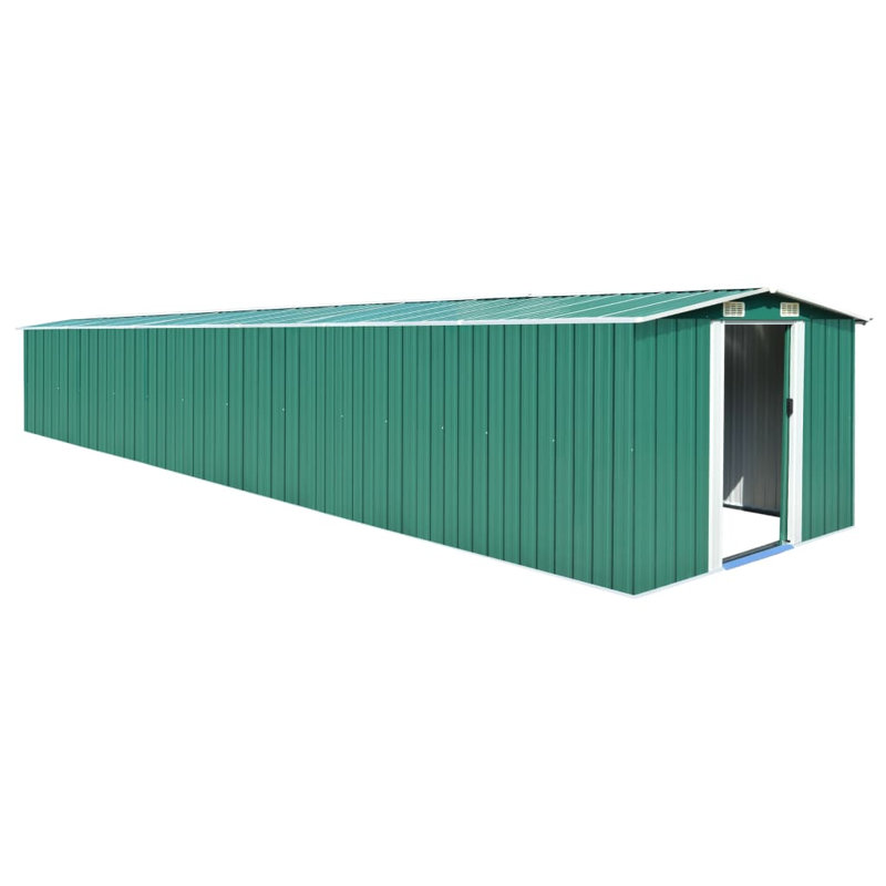 Garden Shed 257x779x181 cm Galvanised Steel, Green
