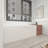 59” x 28.7” Freestanding Acrylic Soaking Bathtub, Alcove Back to Wall or Corner Ractangular  Tub