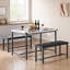 Ensemble de table de salle à manger pour 4 personnes avec 2 bancs rembourrés-129936739-129936743-129936742-129936738-129936744