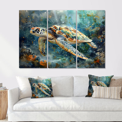 Sea Turtle Journey II - Sea Creatures Wall Art Set