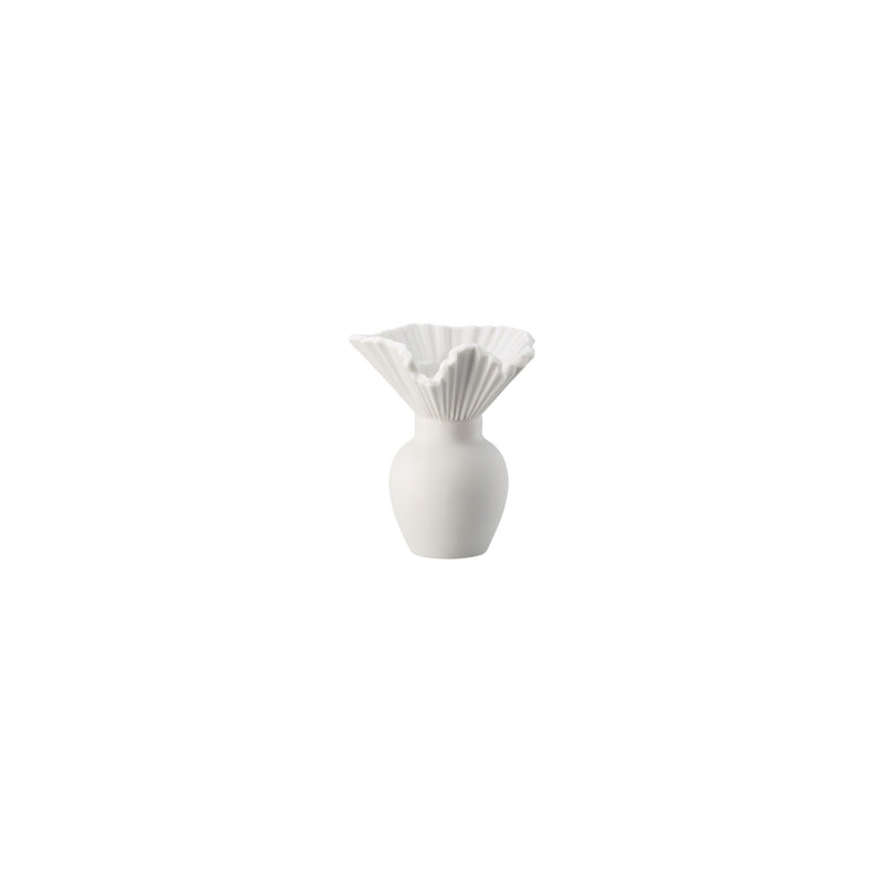 Miniature Porcelain China Table Vase, White Matte, 3.5"