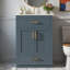 Meuble-lavabo de salle de bain avec lavabo en céramique, 1 grande armoire de rangement, 1 tiroir pleine extension et 1 tiroir basculant-349268293