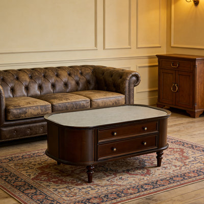 Table basse ovale de rangement American-style