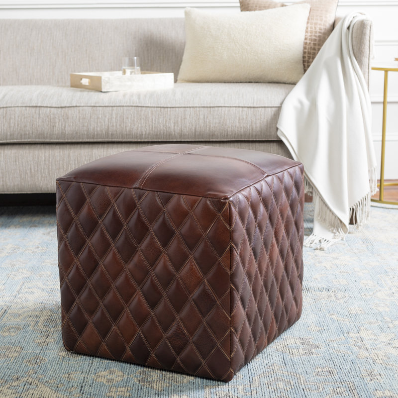 Tearsa Leather Ottoman