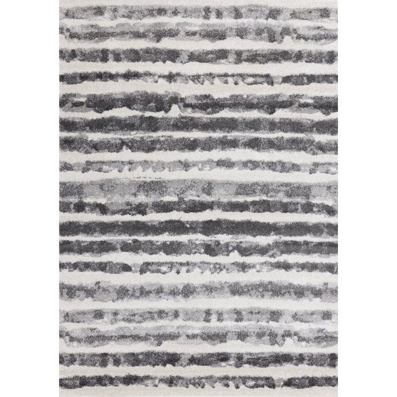 Eliscar Striped High-Traffic Stain Resistant Area Rug, Rectangle 1'11" x 3'7"
