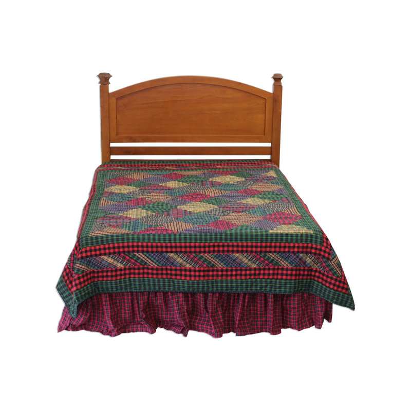 Courtepointe réversible simple Tartan Log Cabin, Courtepointe simple