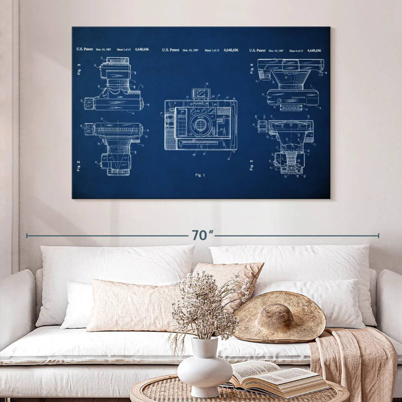 Automatic Focus Camera Blue, 34" H x 51" W