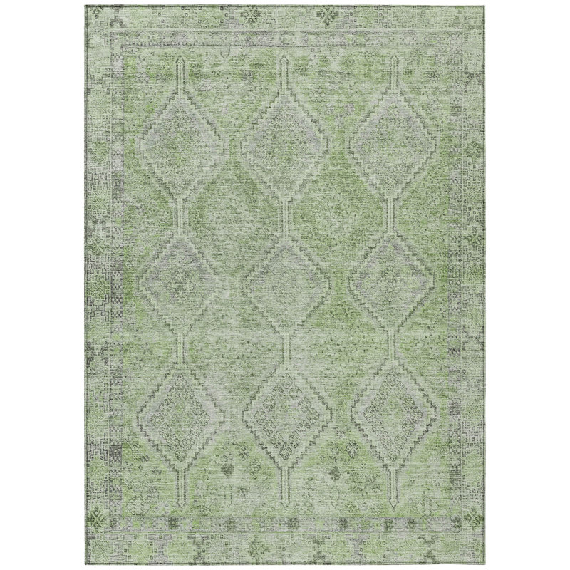 Machine Washable Indoor/Outdoor Chantille ACN2727 Diamonds Rug, 8' x 10', Aloe