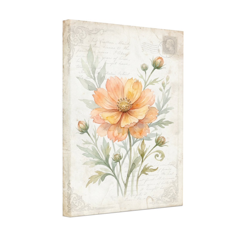 Plantes et fleurs, reproduction d'art rétro à l'aquarelle florale, H 36 po x l 24 po