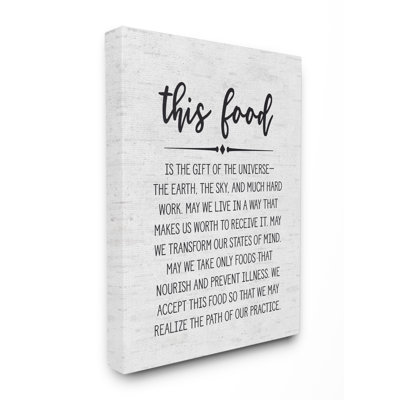 " This Food Prayer Subtle Typography " Acrylic Print