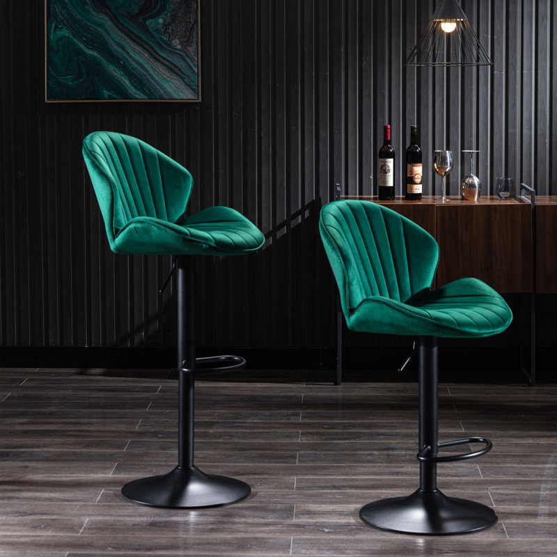 Bar Stools Set Of 2 - Adjustable Barstools With Back And Footrest, Counter Height Bar Chairs For Kitchen