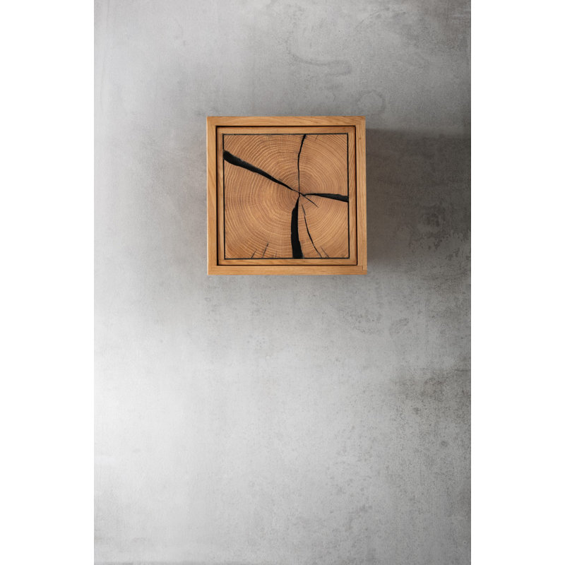 Dallastown Square Solid Wood Accent Shelf, Medium Brown