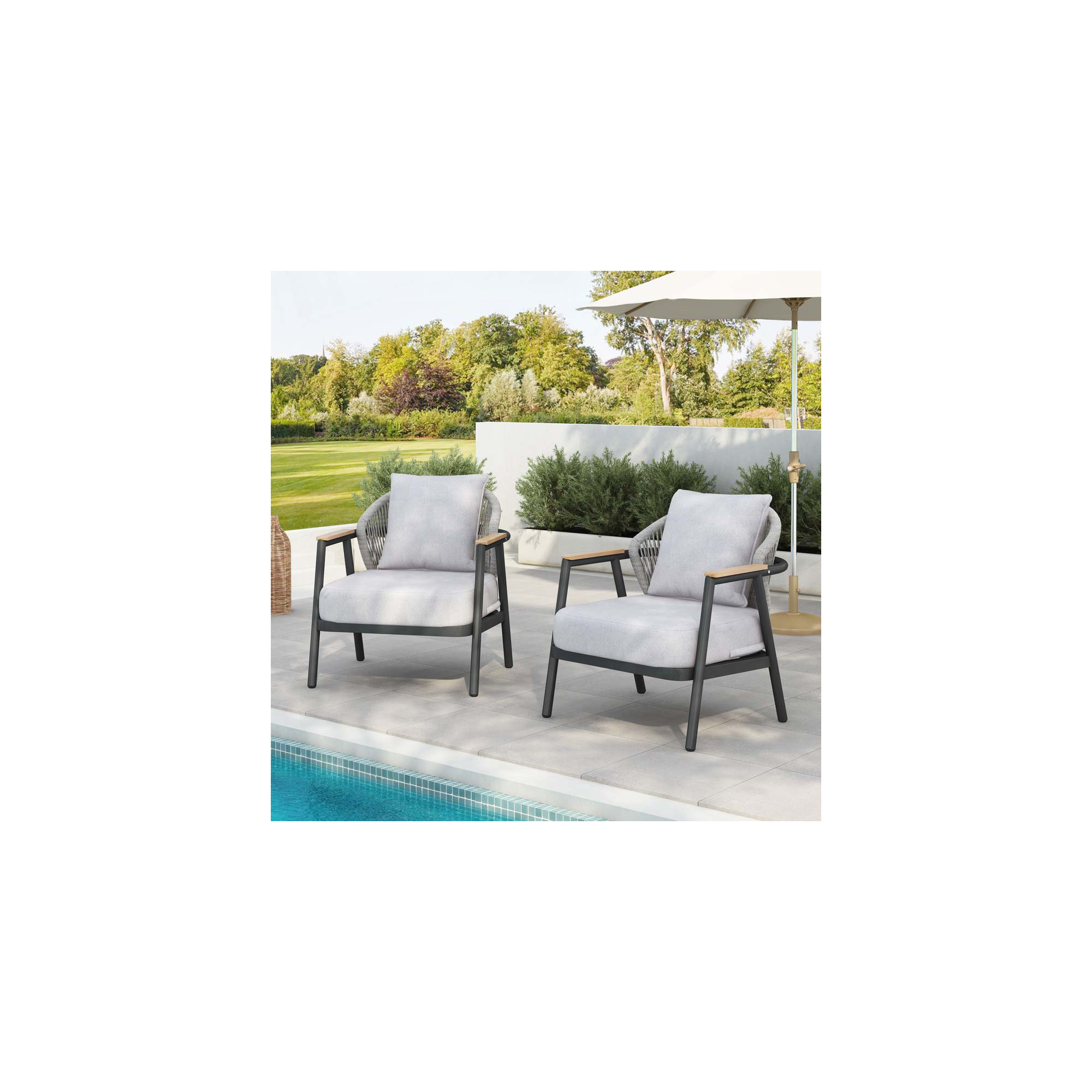 Outdoor Rope Club Chair, Black