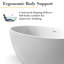 Baignoire autoportante à surface solide de 55 pouces avec bonde-117989350