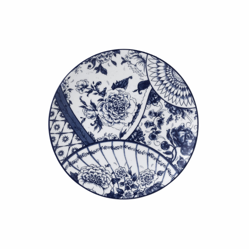 Victor Handmade Bone China Salad/Dessert Plate, Blue