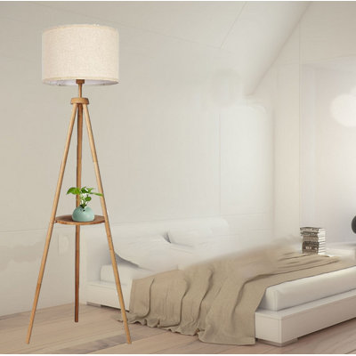 Wood Tripod Floor Lamp