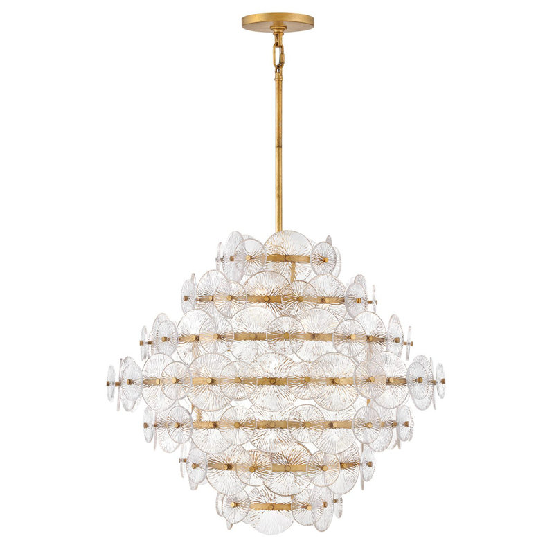 Rene 16-Light 29.5" Multi-Tier Chandelier w/ Textured Glass Discs
