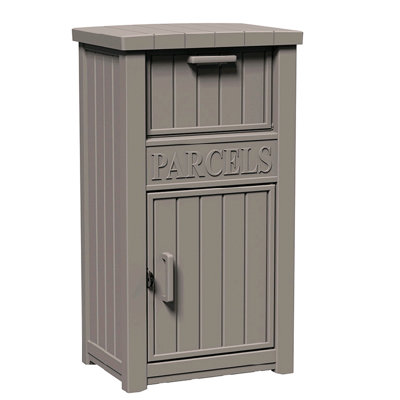 Secure 48 Gallon Package Drop Box with "PARCELS" Sign - 24.37" x 17.83" x 18.54" Storage Box with Lockable Lid