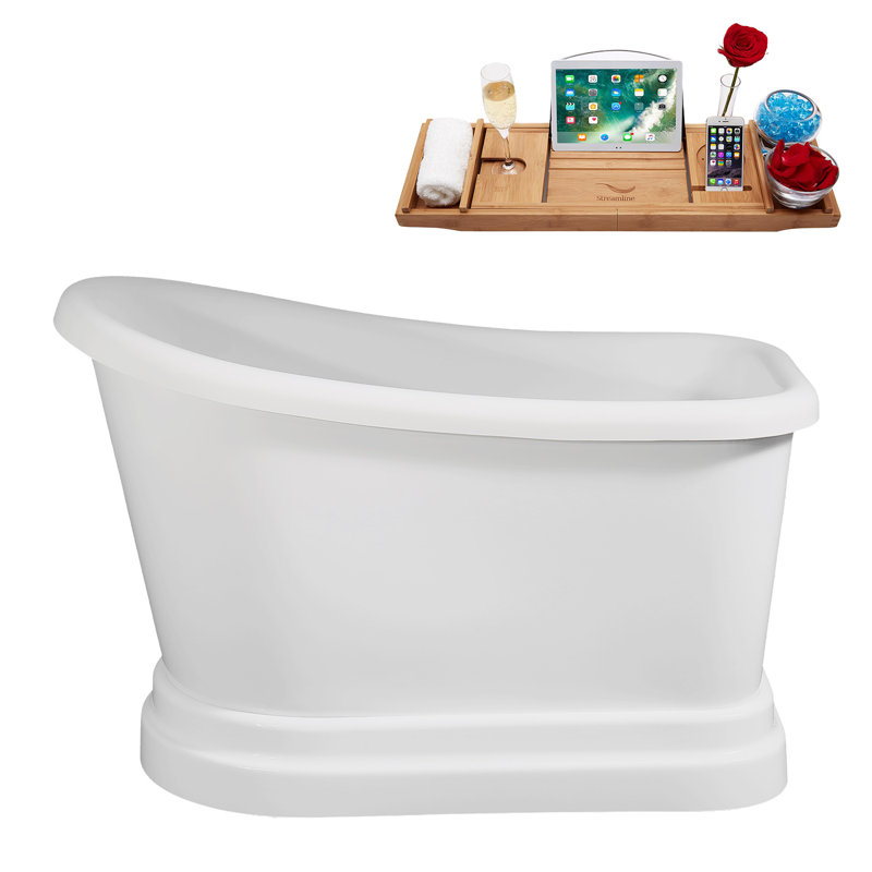 Baignoire autoportante 51 "avec drain interne Streamline, Bronze huilé mat