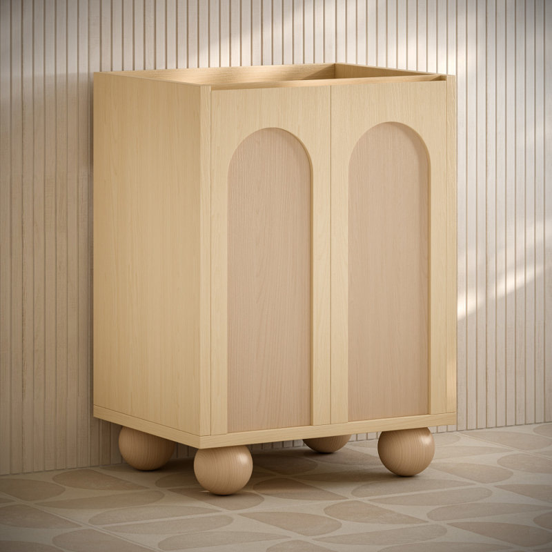 Armoire de salle de bain autoportante sans plateau 24 po Plaisir II en chêne naturel, Chêne naturel