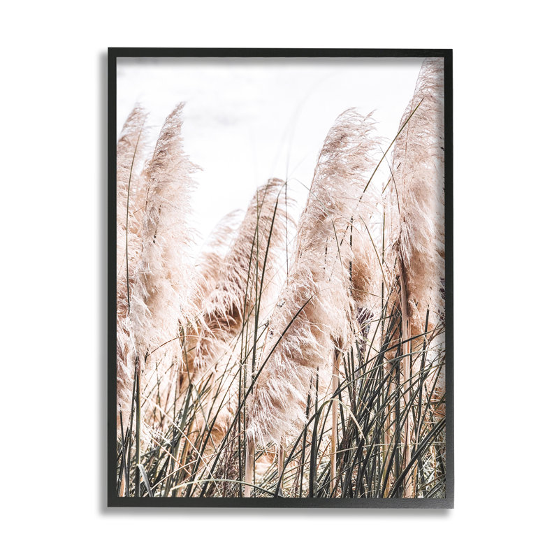 "Stupell Industries Windblown Reeds", reproduction d'art sur toile par Incado, Giclée encadrée noir minuit