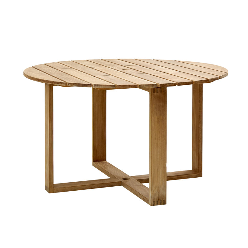 Endless Outdoor Round Teak Dining Table, 29.6" W x 29.6" L x 29.2" H