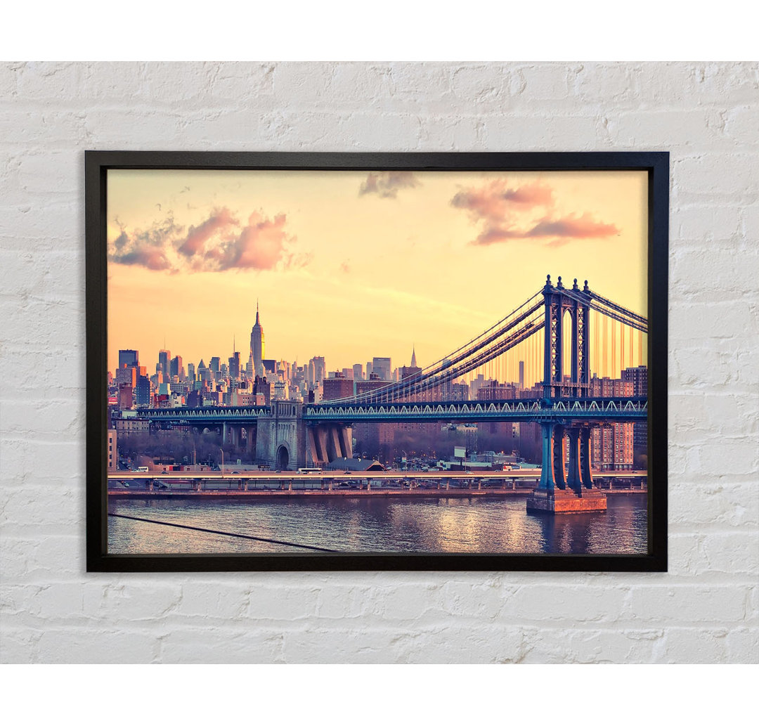 Bay Bridge New York - Einzelbildrahmen Kunstdrucke auf Leinwand