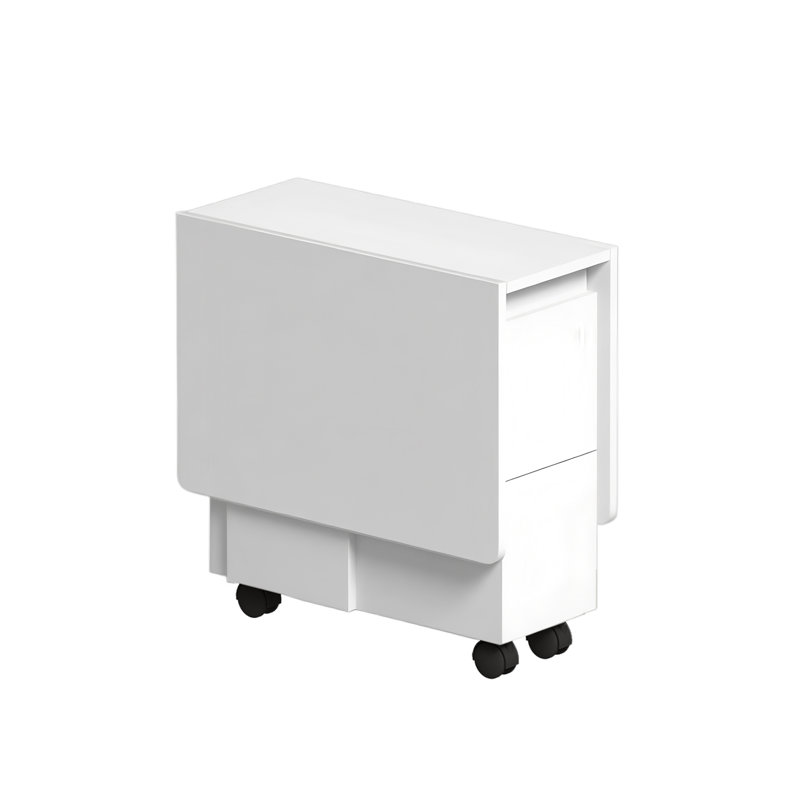 Table de salle à manger pliante et compacte avec rangement et roulettes, table compacte multifonctionnelle pour petits espaces