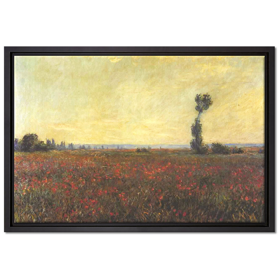 Gerahmter Kunstdruck Leinwandbild Mohnfeld I von Claude Monet