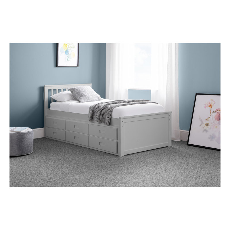 Candor Single (3') Drawers Bed, Light Grey