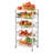5-Tier Pull-Out Metal Storage Cart with Wooden Top, Sliding Baskets, Handle, and Rolling Wheels