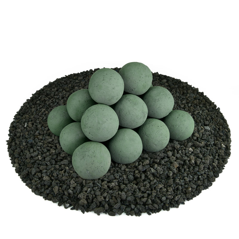 3'' x 3'' Ceramic Fire Pit Accessory, Slate Green