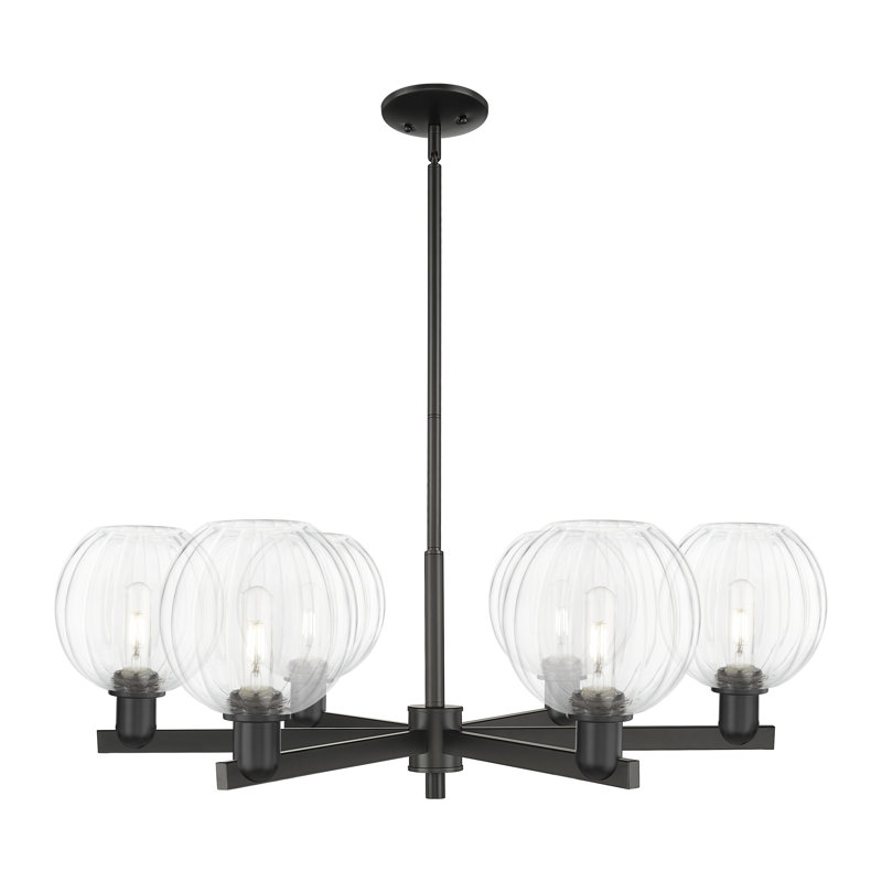Lustre suspendu 6 lumières Hailsham, Clair, Noir mat