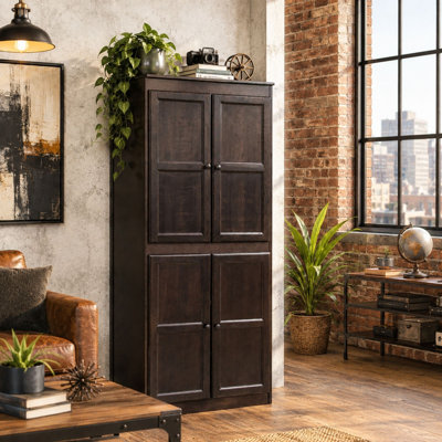 Armoire de rangement en bois Kesterson, 72 pouces avec 5 tablettes
