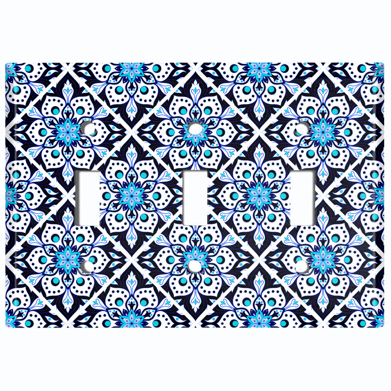 Patterned 3 - Gang Toggle Light Switch Standard Wall Plate