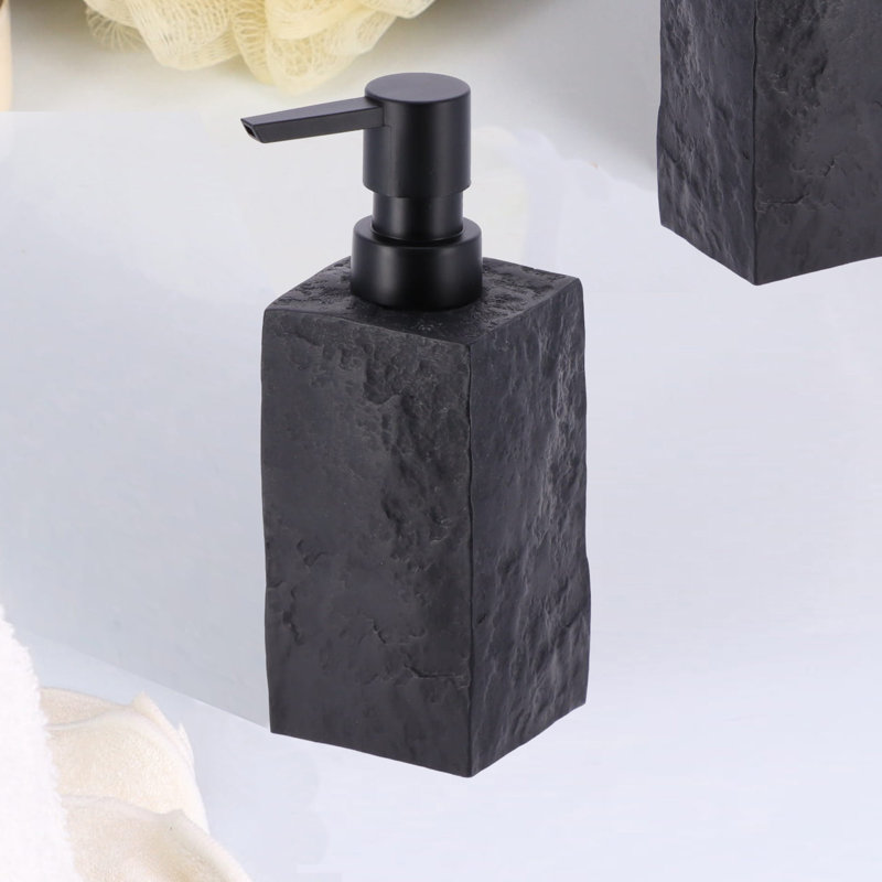 Black Stone Effect Resin Hand Soap and Lotion Dispenser