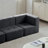 91" Modular Sofa Couch Modern Compressed Sofa 3-Seat Foam Couch for Living Room, Apartment, Studio, Office (Black)