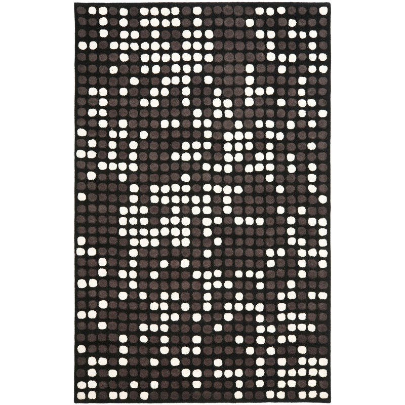 Amier Hand Tufted Wool And Viscose Geometric Rug, Rectangle 3'6" x 5'6"