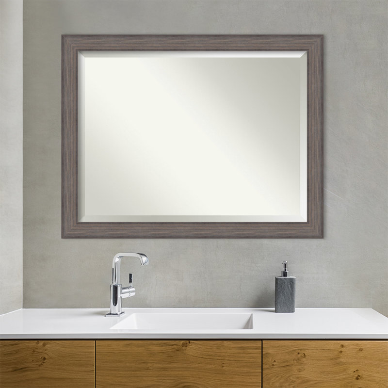 Heidenreich Wood Flat Wall Mirror, 35.25" H x 45.25" W