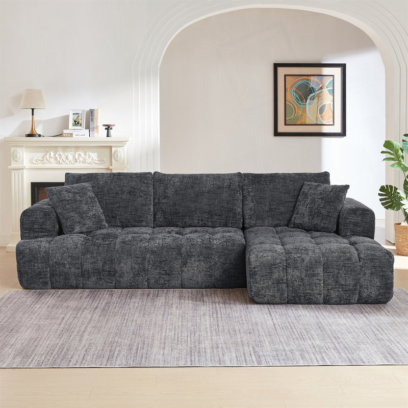 Boneless L-Shape Luxury Sectional Oversized Sofa With Minimalist Design, Comfy Sleeper Function, And No Assembly Required For Instant Use.