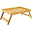 Table-plateau en bambou avec pieds pliants et plateaux de service