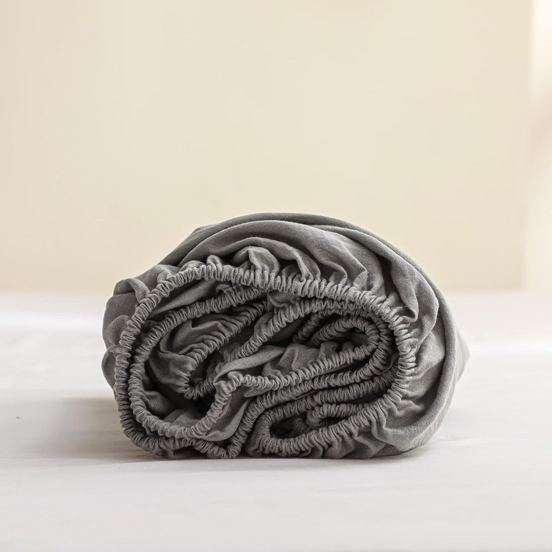 100% Linen Fitted Sheet, Full Fitted Sheet, Ultimate Gray